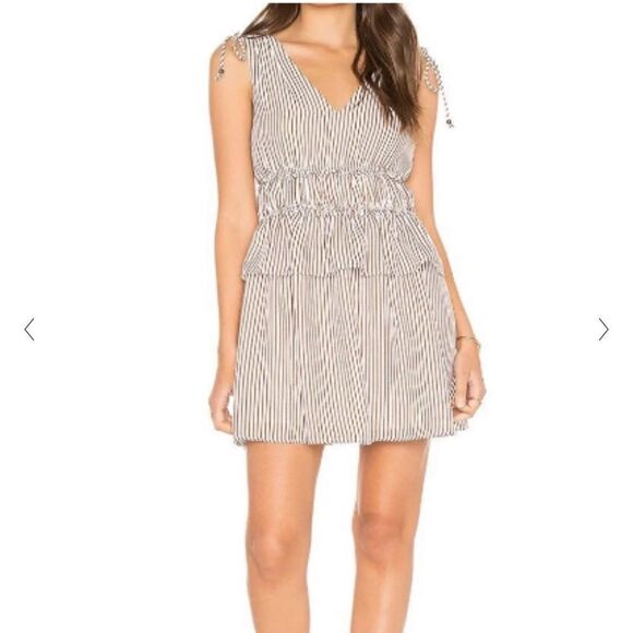 Revolve Line & Dot Stripes Llyada Tie Shoulders Sleeveless Mini Dress.Size XS - Picture 1 of 16